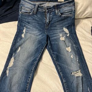 Distressed Bridge by gly jeans. Jeans are comfortable with a little stretch.